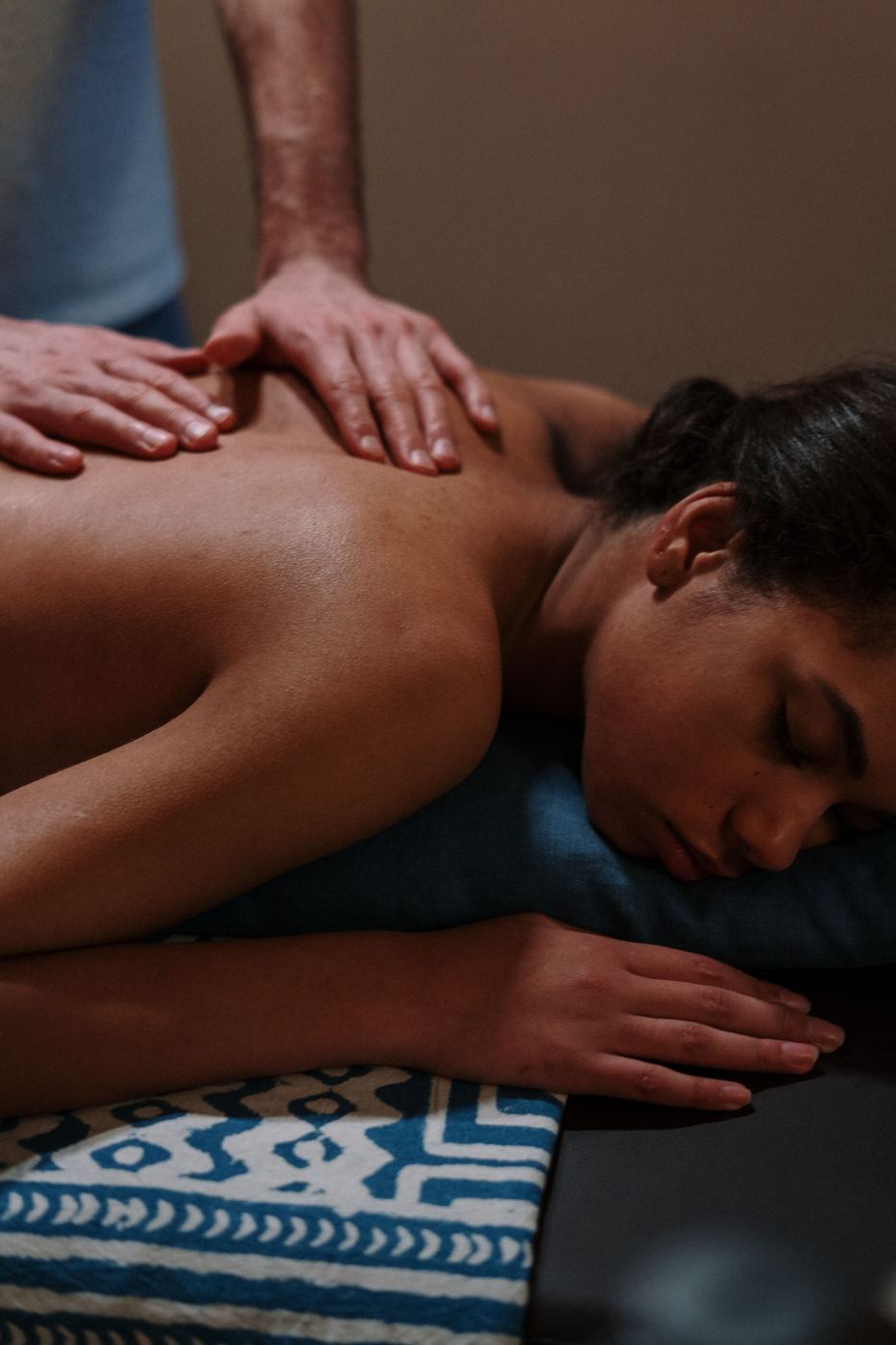 Foot and leg massage therapy session